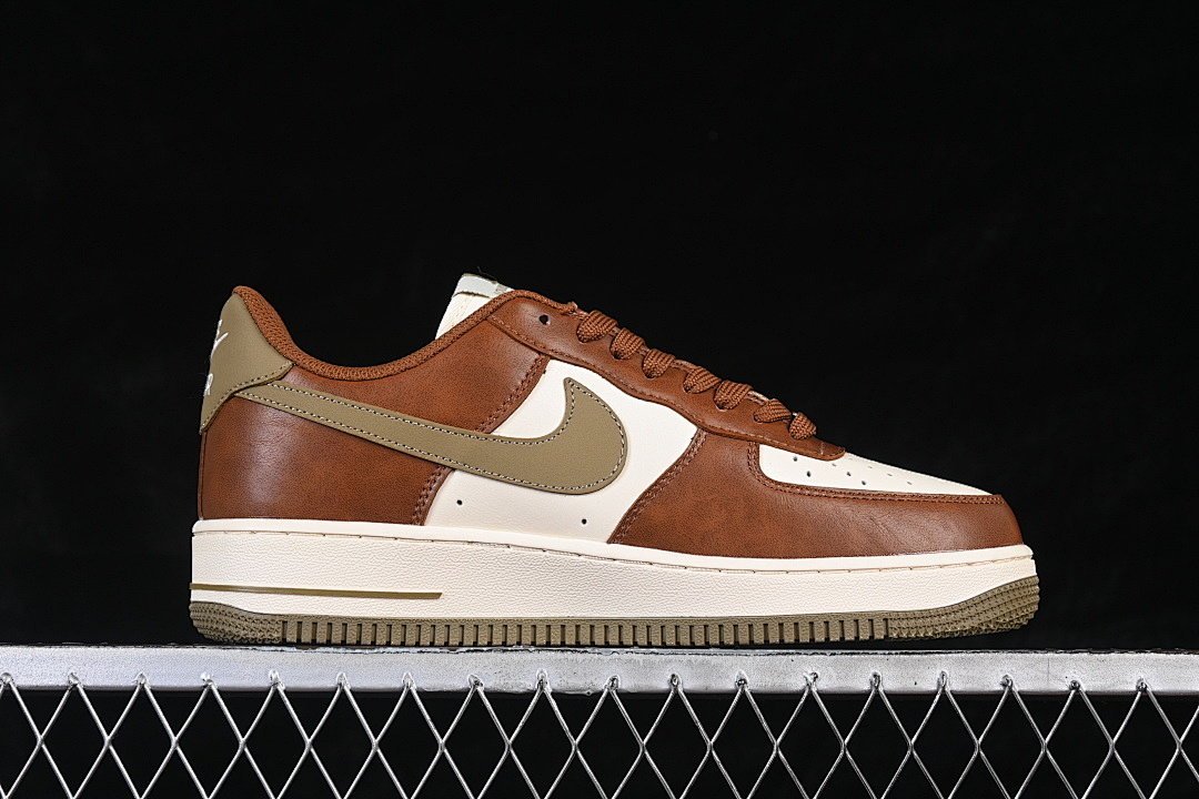 Nike [NH0601-590]-[AIR FORCE 1 07 LOW LOW-TOP CASUAL SNEAKERS WHITE/BROWN]-[WOMAN:36-39]-[MAN:40-45] - Image 16
