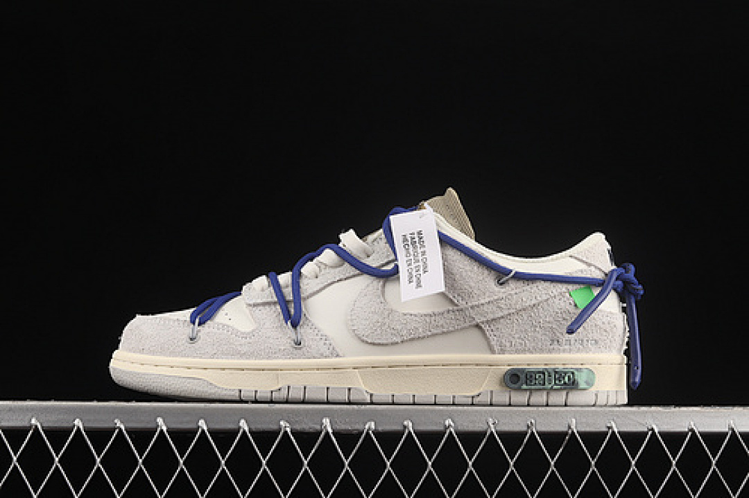Unbranded [DJ0950-104]-[OW X SB DUNK LOW LOT 32 OF 50 SAIL/NEUTRAL GREY/RACER BLUE]-[UNISEX:36-45], photo 1