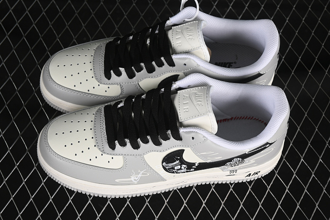 Nike [DO7471-991]-[AIR FORCE 1 07 LOW QUIT SMOKING WHITE/GREY/BLACK]-[WOMAN:36-39]-[MAN:40-45] - Image 11