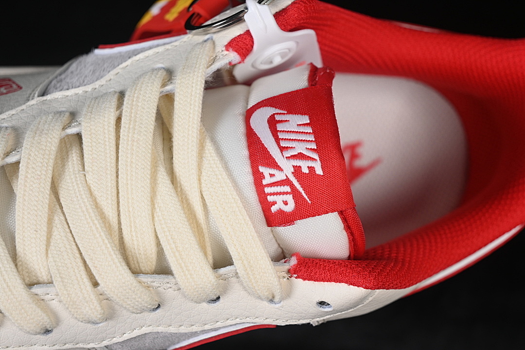 Nike [HT5088-613]-[AIR FORCE 1 07 LOW CASUAL SNEAKERS BEIGE/RED/GREY]-[WOMAN:36-39]-[MAN:40-45] - Image 8