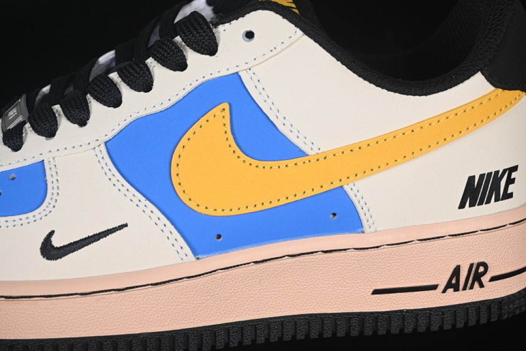Nike [NH0601-577]-[AIR FORCE 1 07 LOW WHITE/NAVY BLUE/YELLOW]-[WOMAN:36-39]-[MAN:40-45] - Image 8