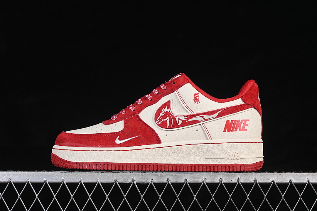 Nike [XL1979-144]-[AIR FORCE 1 07 LOW CASUAL SNEAKERS WHITE/RED]-[WOMAN:36-39]-[MAN:40-45] - Image 2