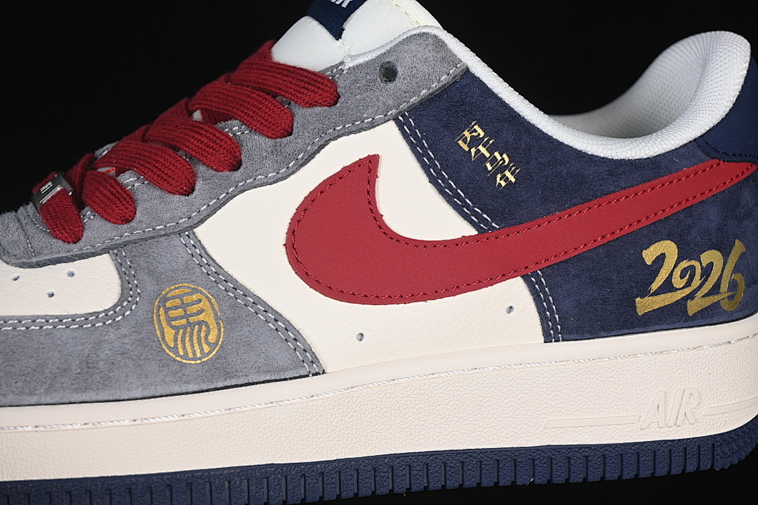 Nike [JP2026-153]-[AIR FORCE 1 07 LOW CASUAL SHOES NAVY BLUE/WHITE/RED]-[WOMAN:36-39]-[MAN:40-45] - Image 7