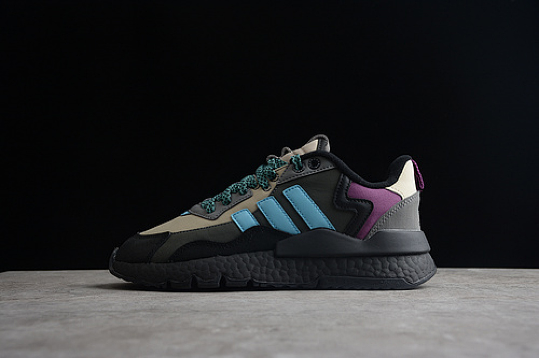 Purple NITE JOGGER SHOES BLACK/DARK GRAY/PURPLE/BLUE · FZ3665, photo 1
