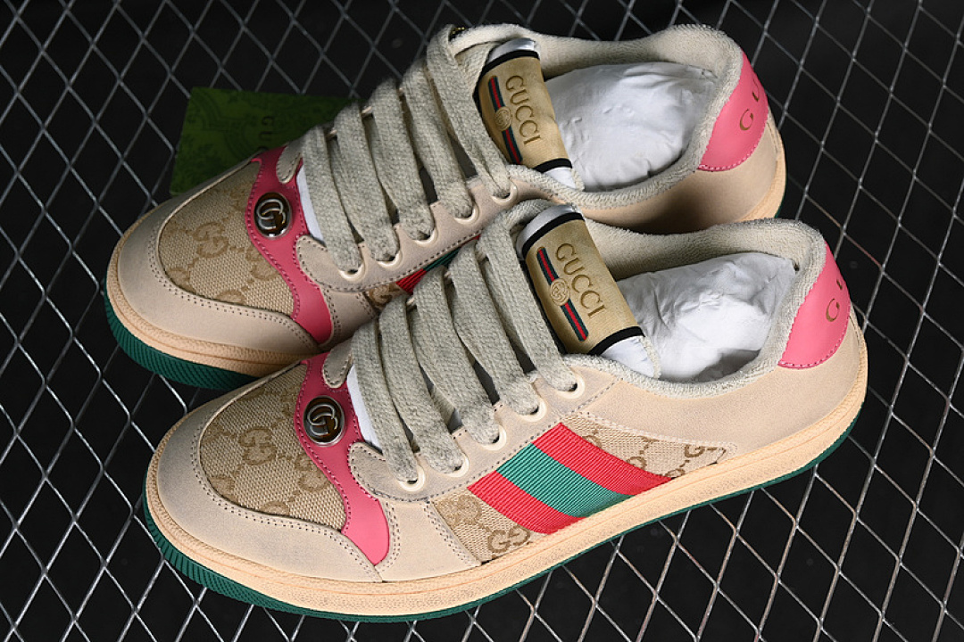 Gucci [9Y9209443]-[GU*CCI DISTRESSED SCREENER SNEAKER PINK/BROEN/GREY/RED/GREEN]-[WOMAN:35-40] - Image 11