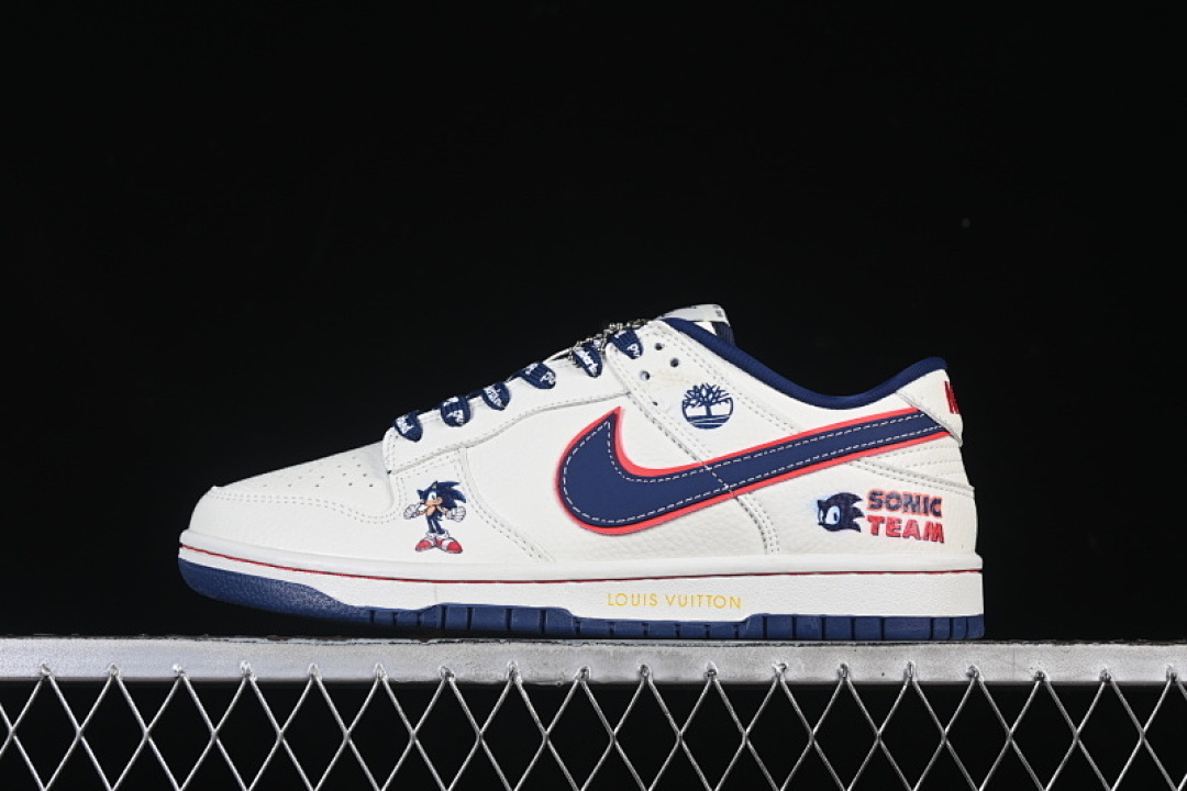 Nike DUNK LOW CASUAL SNEAKERS WHITE/NAVY BLUE/RED · NH0601-479, photo 1