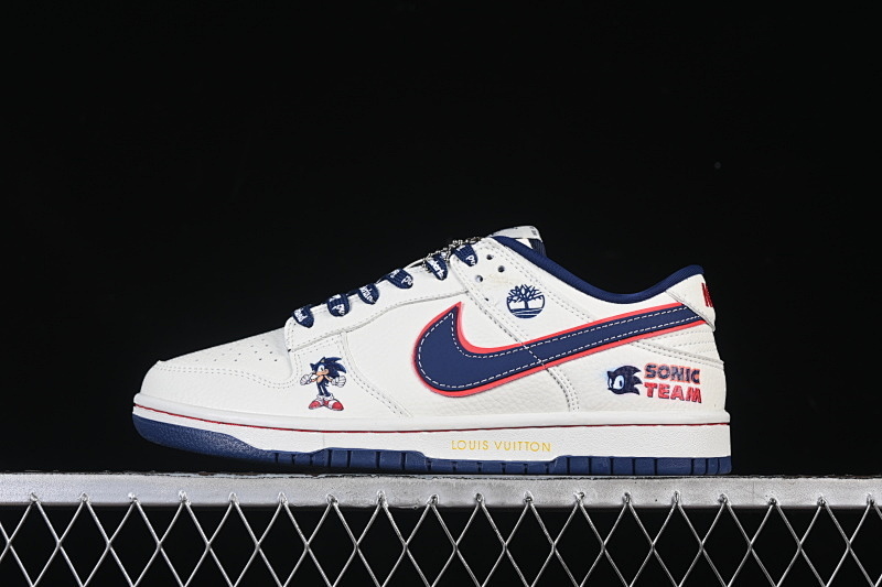 Nike DUNK LOW CASUAL SNEAKERS WHITE/NAVY BLUE/RED · NH0601-479, photo 1