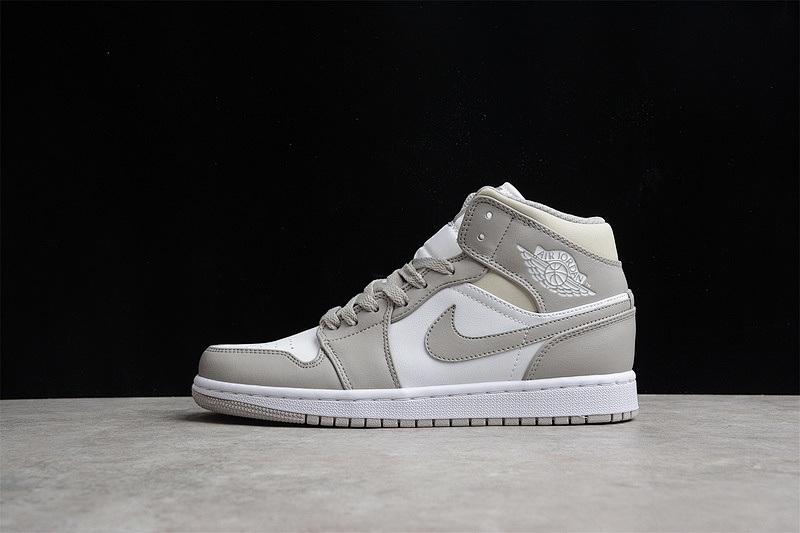 Jordan AIR Jordan 1 MID LINEN COLLEGE GREY/LIGHT BONE/WHITE · 554724-082, photo 1