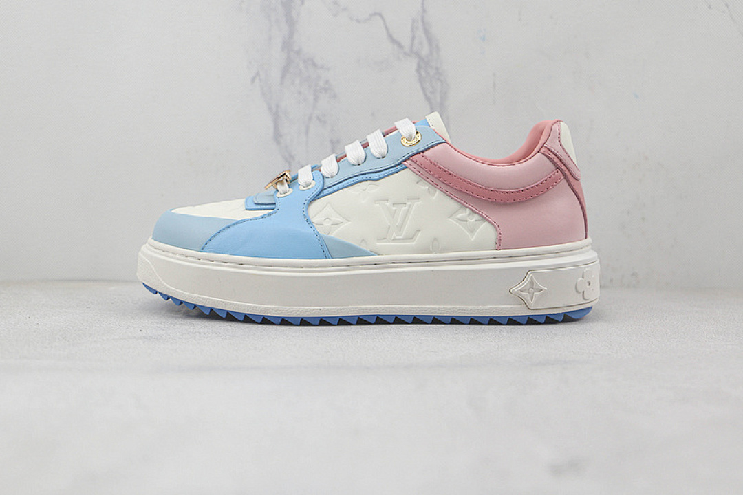 Louis Vuitton [L*V TRAINER SNEAKERS WHITE/BLUE/PINK]-[WOMAN:35-40] - Image 10