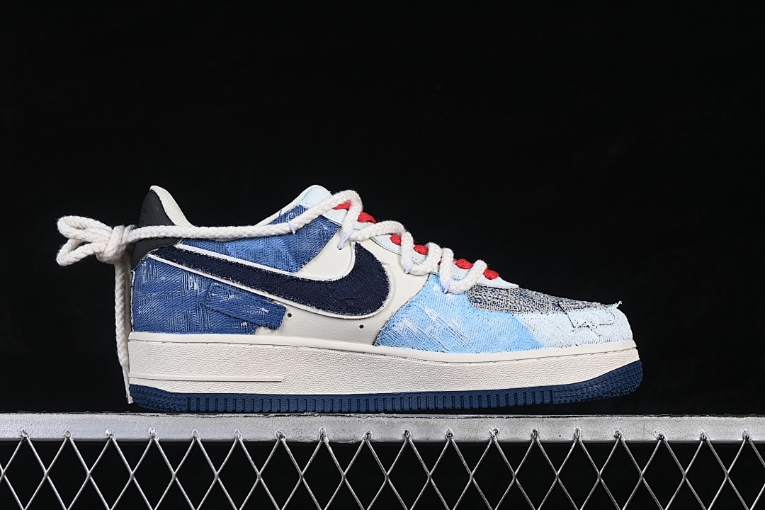 Nike [FB0607-707]-[AIR FORCE 1 07 LOW WHITE/BLUE/BLACK]-[WOMAN:36-39]-[MAN:40-45] - Image 16