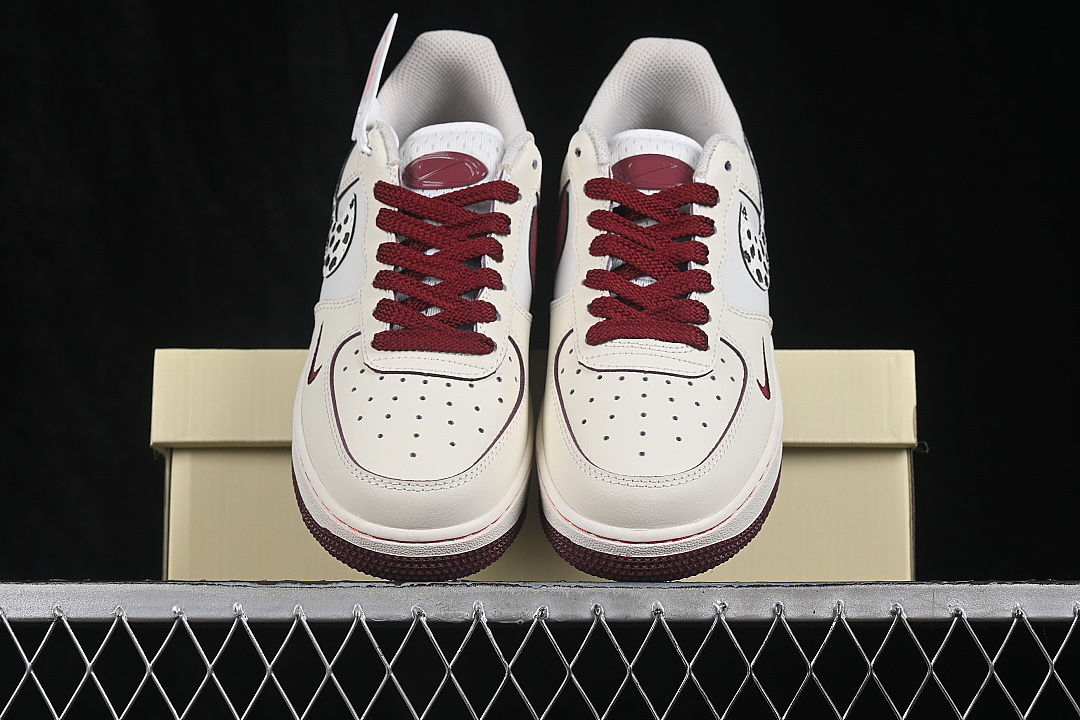 Nike [FB1839-521]-[AIR FORCE 1 07 LOW CASUAL SNEAKERS WINE RED/WHITE]-[WOMAN:36-39]-[MAN:40-45] - Image 12