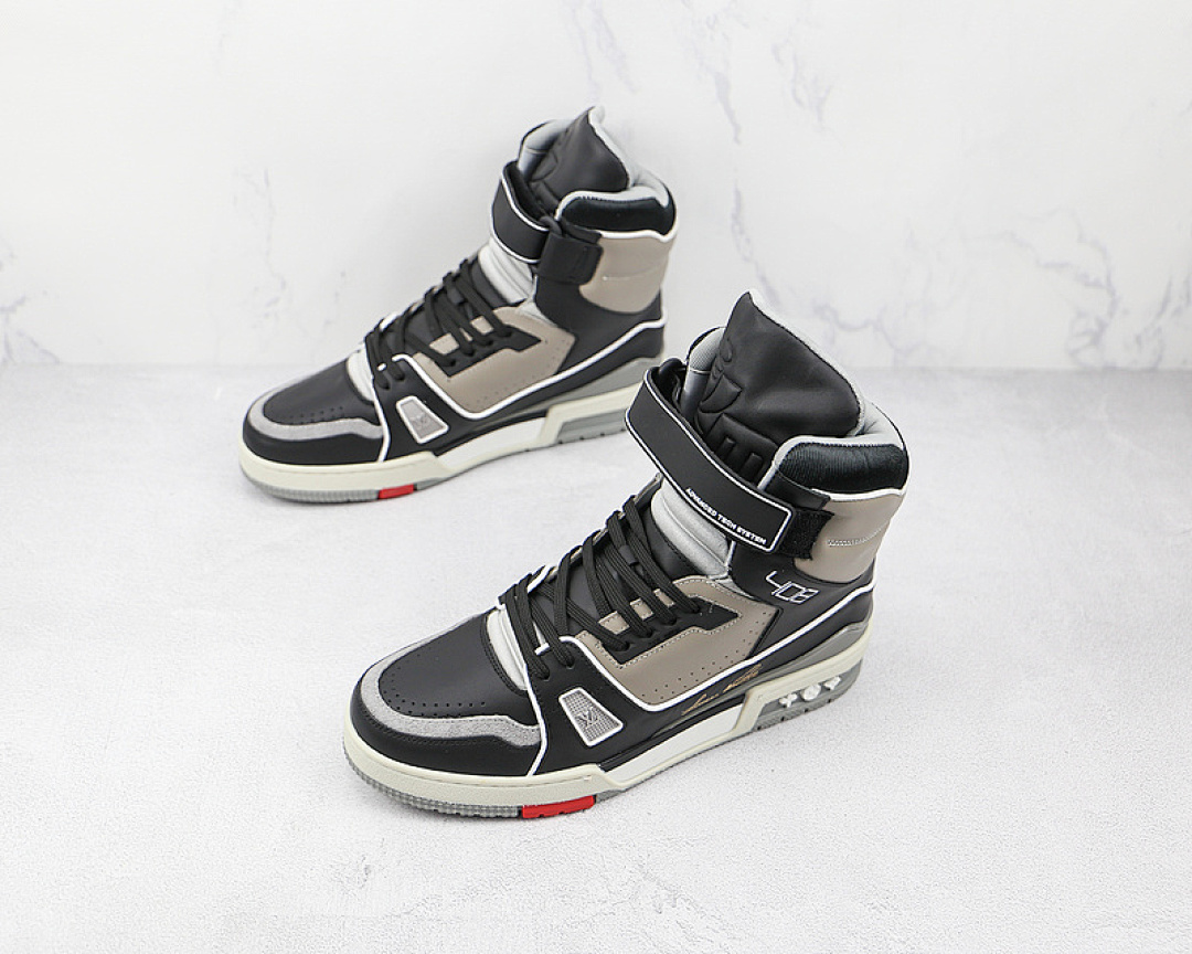 Louis Vuitton [L*V 2021 HIGH TRAINER BLACK/LIGHT GREY/WHITE]-[MAN:39-45] - Image 5