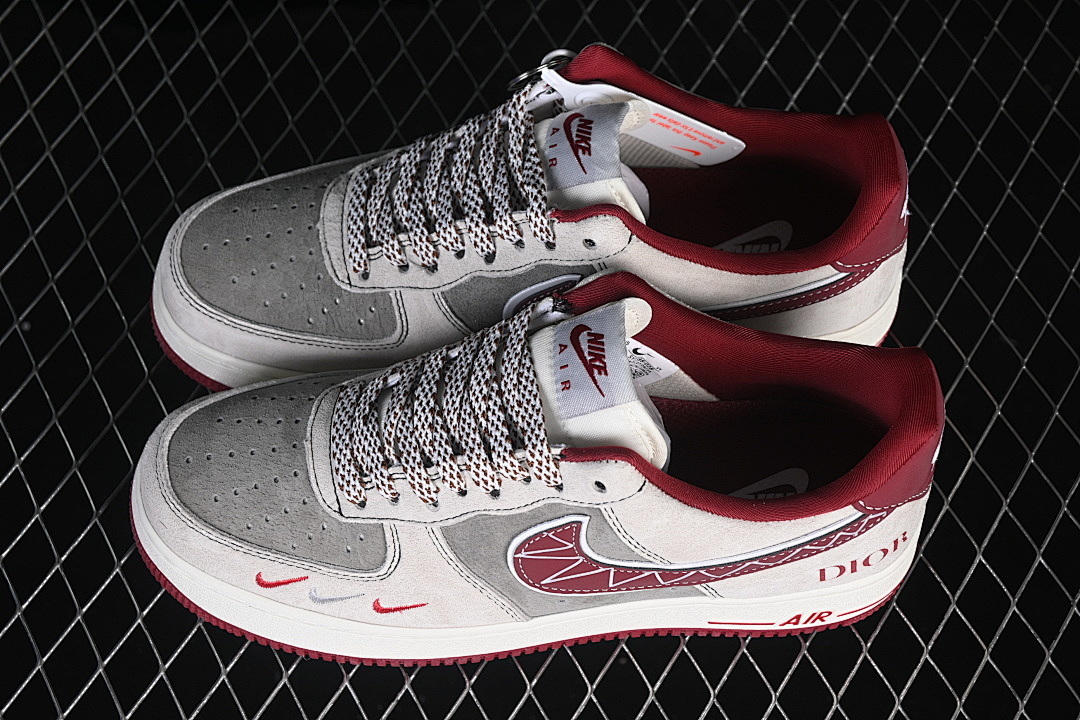 Nike [SY1388-028]-[AIR FORCE 1 07 LOW WHITE/GREY/WINE RED]-[WOMAN:36-39]-[MAN:40-45] - Image 11