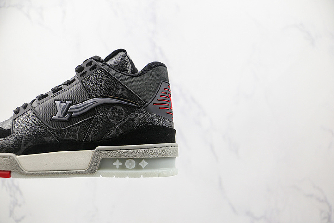 Louis Vuitton [L*V TRAINER SNEAKERS BLACK/BLACK/GREY]-[MAN:39-45] - Image 8