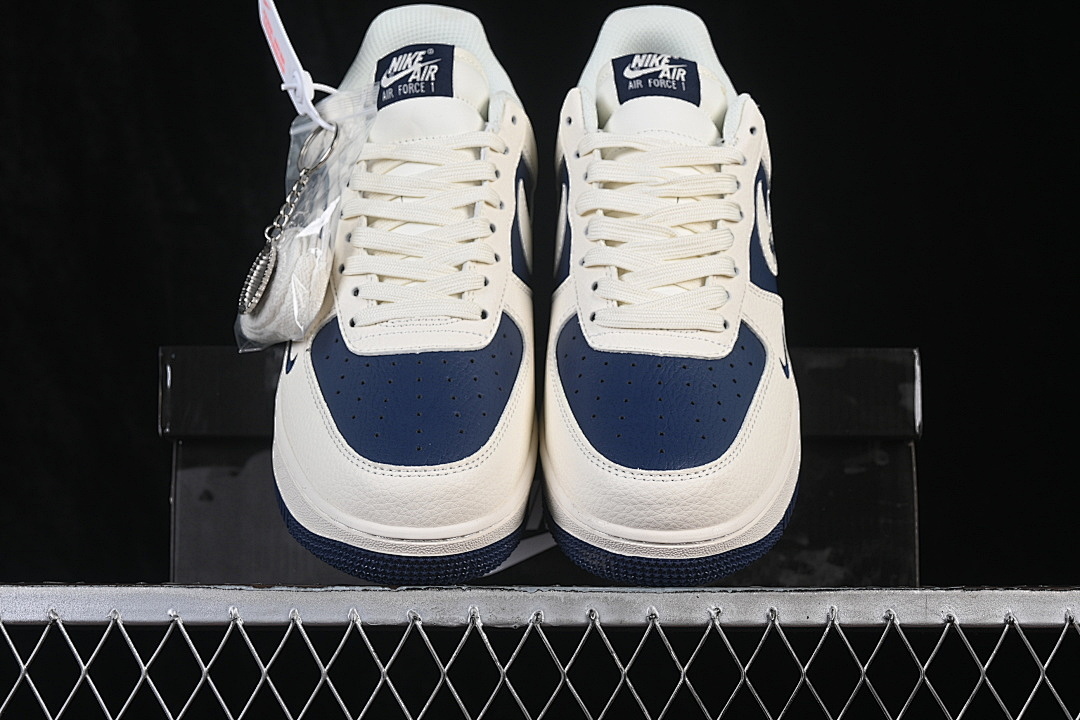Nike [DN1688-817]-[AIR FORCE 1 07 LOW CASUAL SNEAKERS BEIGE/NAVY BLUE]-[WOMAN:36-39]-[MAN:40-45] - Image 13