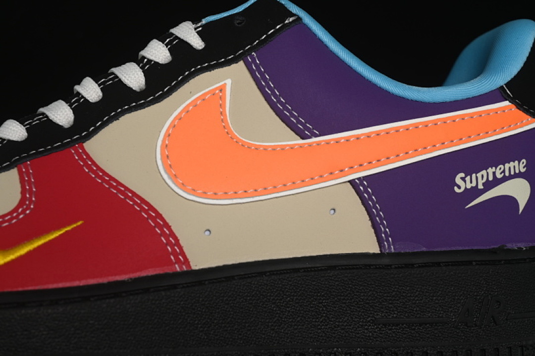 Nike [KB1688-004]-[AIR FORCE 1 07 LOW SUPREME RED/YELLOW/PURPLE/BLACK]-[WOMAN:36-39]-[MAN:40-45] - Image 8