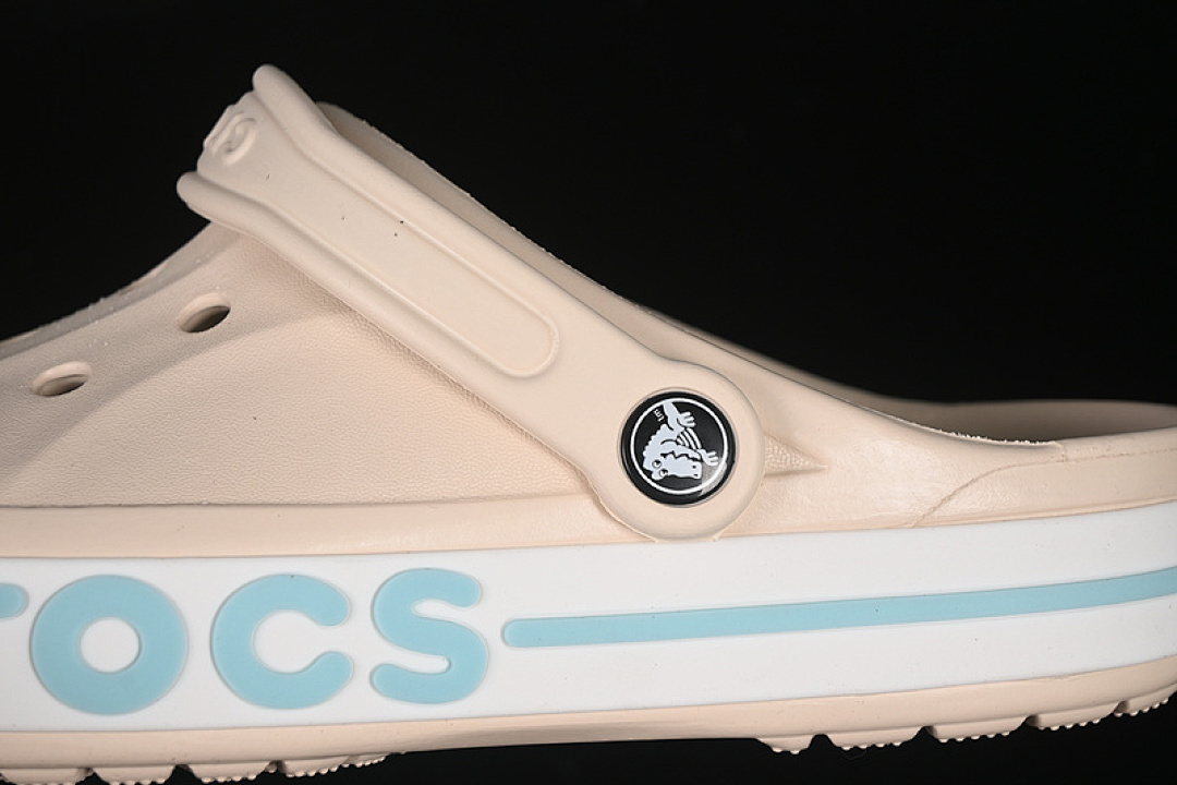 Crocs [CROCS FLAT HOLE SANDALS CLASSIC SUMMER DUAL-USE BEACH SLIPPERS BEIGE/BLUE/WHITE] - Image 4