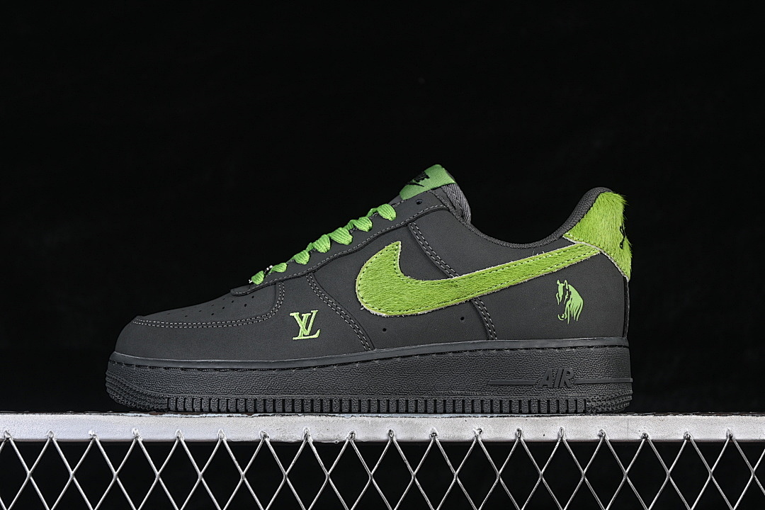 Nike [XY9025-001]-[AIR FORCE 1 07 LOW BLACK/GREEN/BLACK]-[WOMAN:36-39]-[MAN:40-45] - Image 2