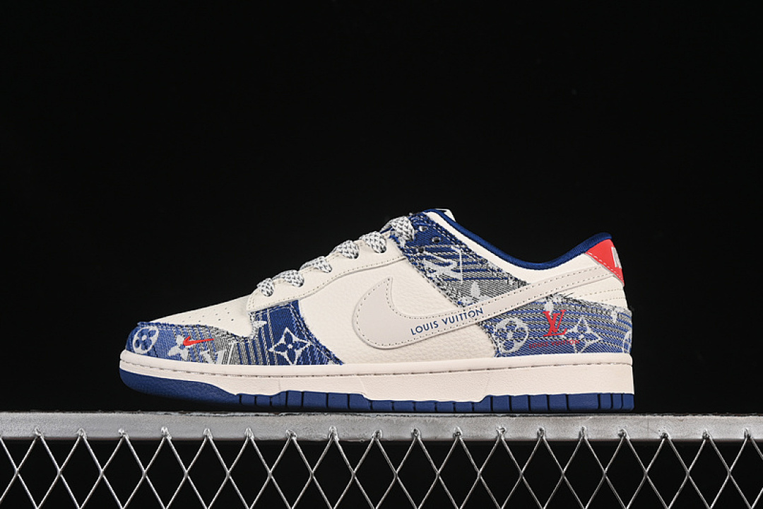 Louis Vuitton Nike SB DUNK LOW LV WHITE/GREY/BLUE · FC1688-234, photo 1