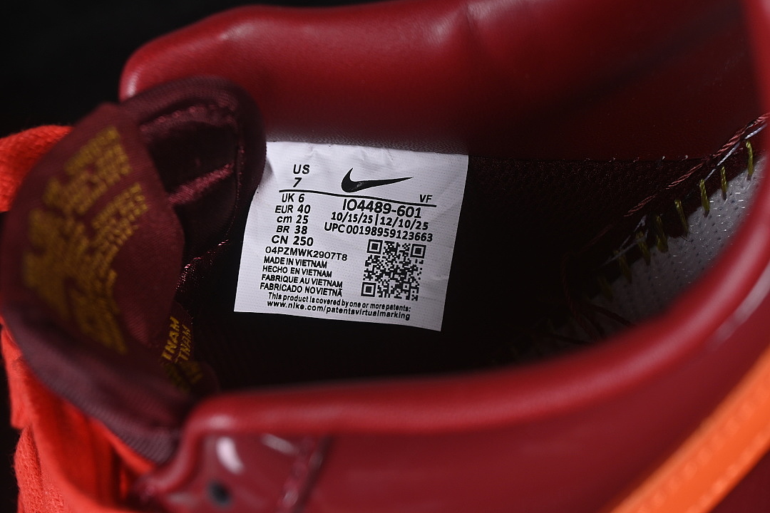 Unbranded [IO4489-601]-[AIR FORCE 1 07 LOW CASUAL SNEAKERS WINE RED/ORANGE]-[WOMAN:35.5-39]-[MAN:40-48.5] - Image 5