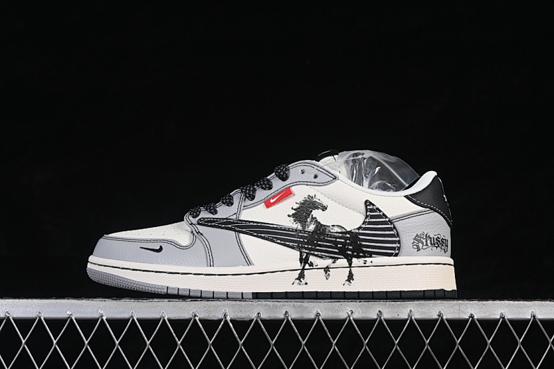 Jordan AIR Jordan 1 LOW WHITE/GREY/BLACK · JJ3508-550, photo 1