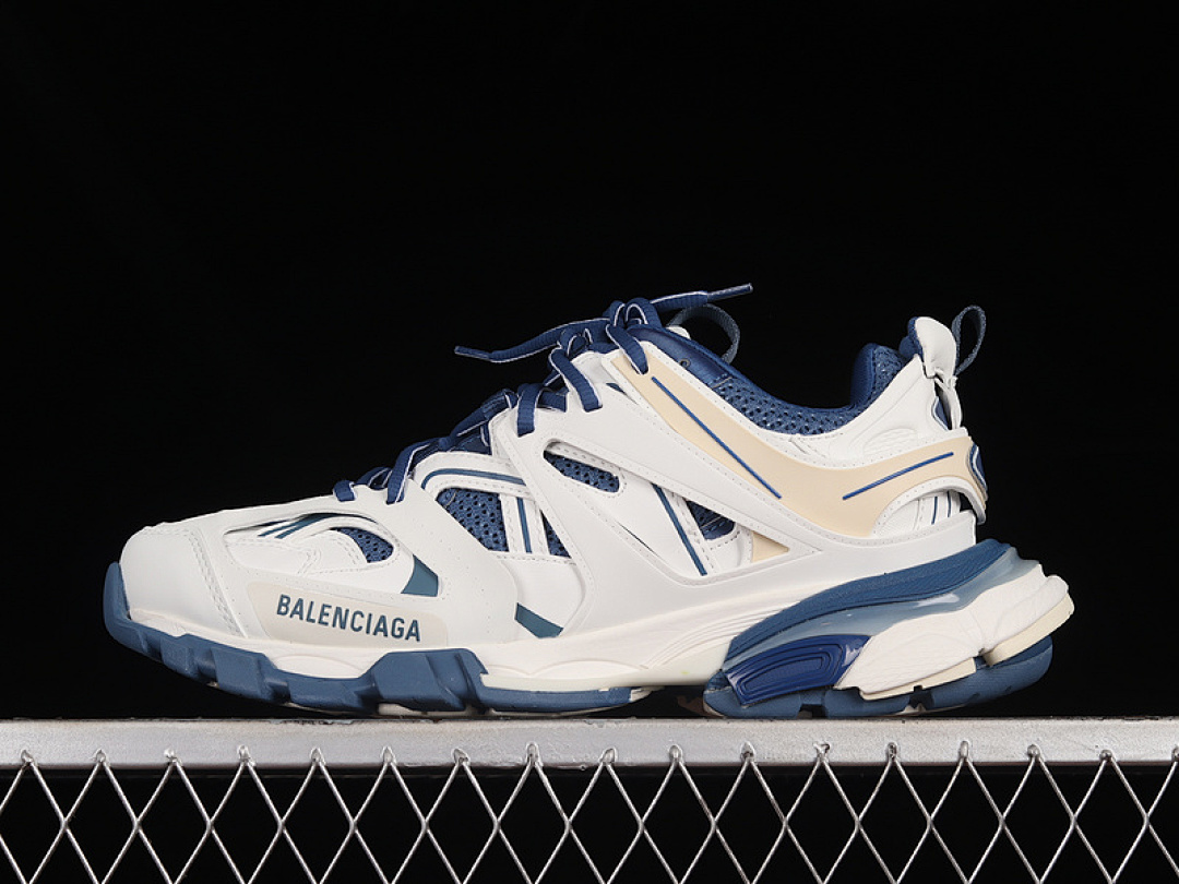 Unbranded [W1GC49050]-[BA*LEN*CIAGA TRACK TESS S.GOMMA SNEAKER WHITE/WHITE/NAVY BLUE]-[UNISEX:35-46], photo 1