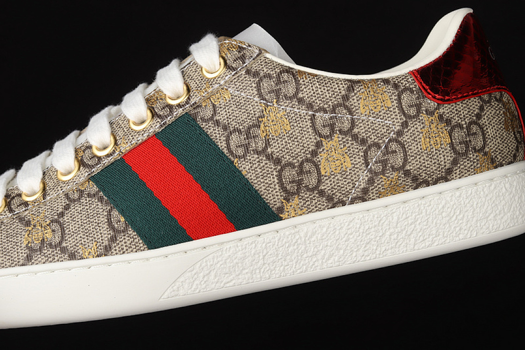 Gucci [GU*CCI ACE EMBROIDERED LOW-TOP SNEAKERS KHAKI/GREEN/RED]-[WOMAN:35-39]-[MAN:40-44] - Image 8