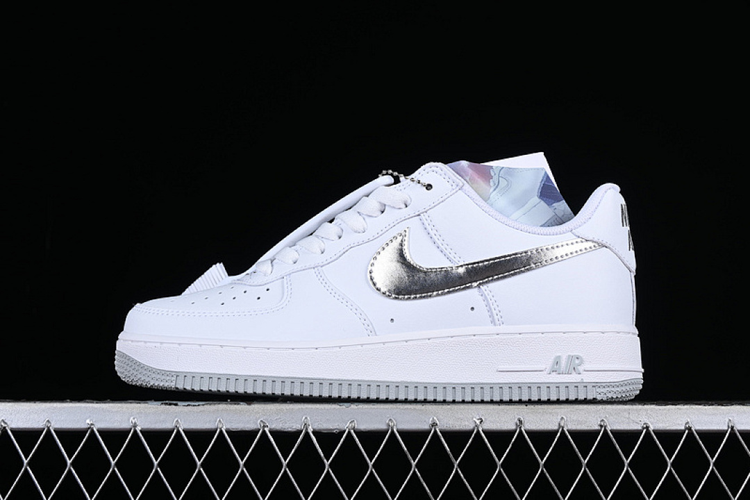 Nike [DZ6755-100]-[AIR FORCE 1 LOW COLOR OF THE MONTH WHITE/METALLIC SILVER/METALLIC (GOLD]), photo 1