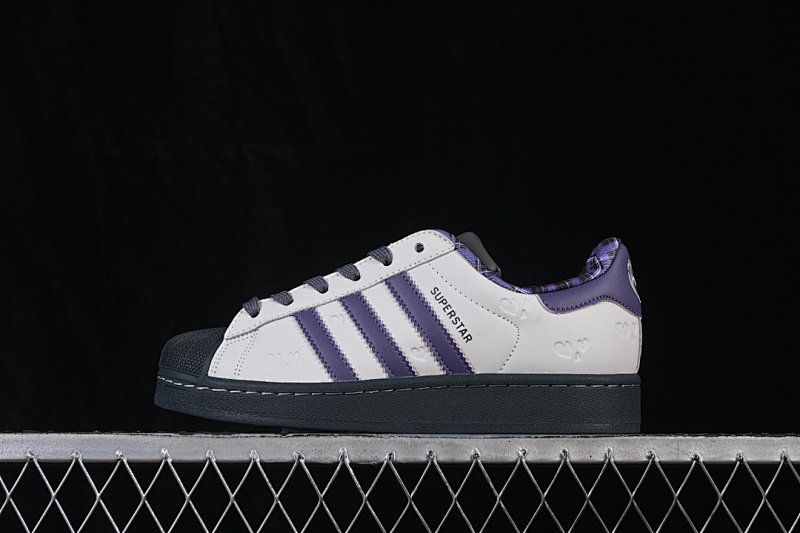 Purple Adidas ORIGINALS SUPERSTAR CASUAL SNEAKERS WHITE/BLACK/PURPLE · KH8023, photo 1