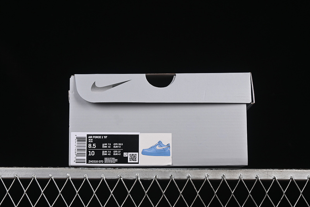 Nike [ZH0316-070]-[AIR FORCE 1 07 LOW WHITE/BLUE/SILVER]-[WOMAN:36-39]-[MAN:40-45] - Image 12