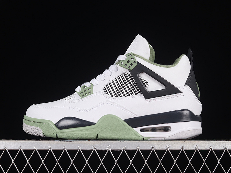 Jordan AIR Jordan 4 RETRO SEAFOAM WHITE/OIL GREEN/DARK ASH/NEUTRAL GREY · AQ9129-103, photo 1