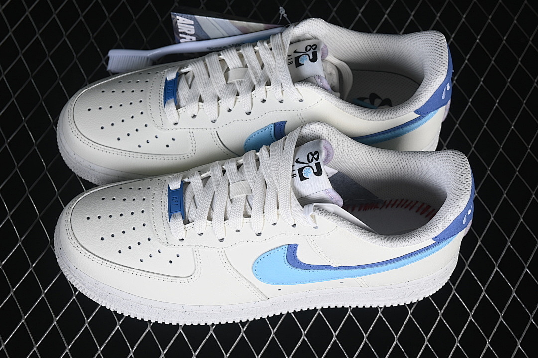 Nike [DO9786-100]-[AIR FORCE 1 LOW 07 LV8 MEDIUM BLUE/BLACK/BLUE CHILL]-[WOMAN:36-39]-[MAN:40-45] - Image 11
