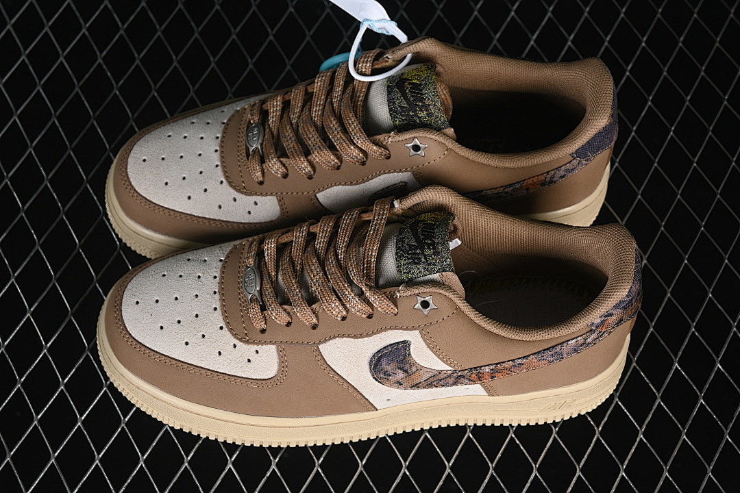 Nike [IO9803-200]-[AIR FORCE 1 07 LOW CASUAL SHOES WHITE/BROWN/APRICOT]-[WOMAN:36-39]-[MAN:40-45] - Image 10