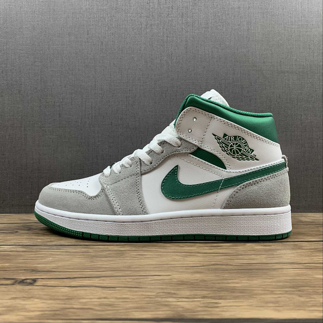 Jordan [DC7294-103]-[AIR JORDAN 1 MID SE WHITE/LIGHT SMOKE GREY/PINE GREEN]-[WOMAN:36-39]-[MAN:40-46], photo 1