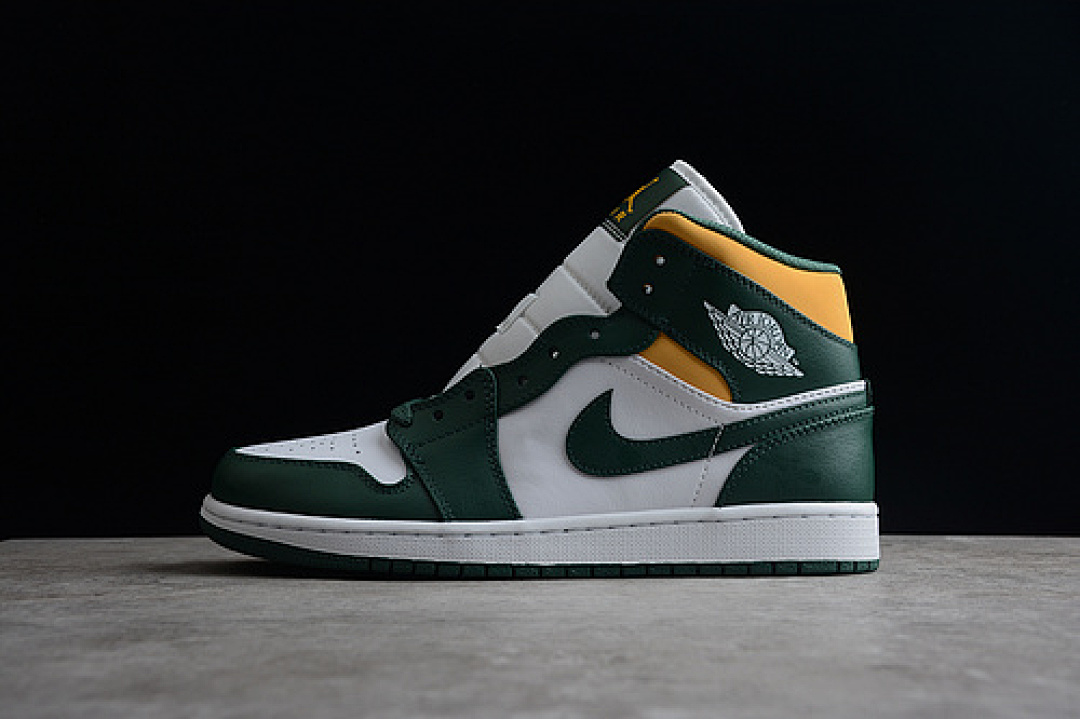 Jordan [554724-371]-[AIR JORDAN 1 MID VINTAGE GREEN/WHITE/YELLOW]-[MAN:40-46], photo 1