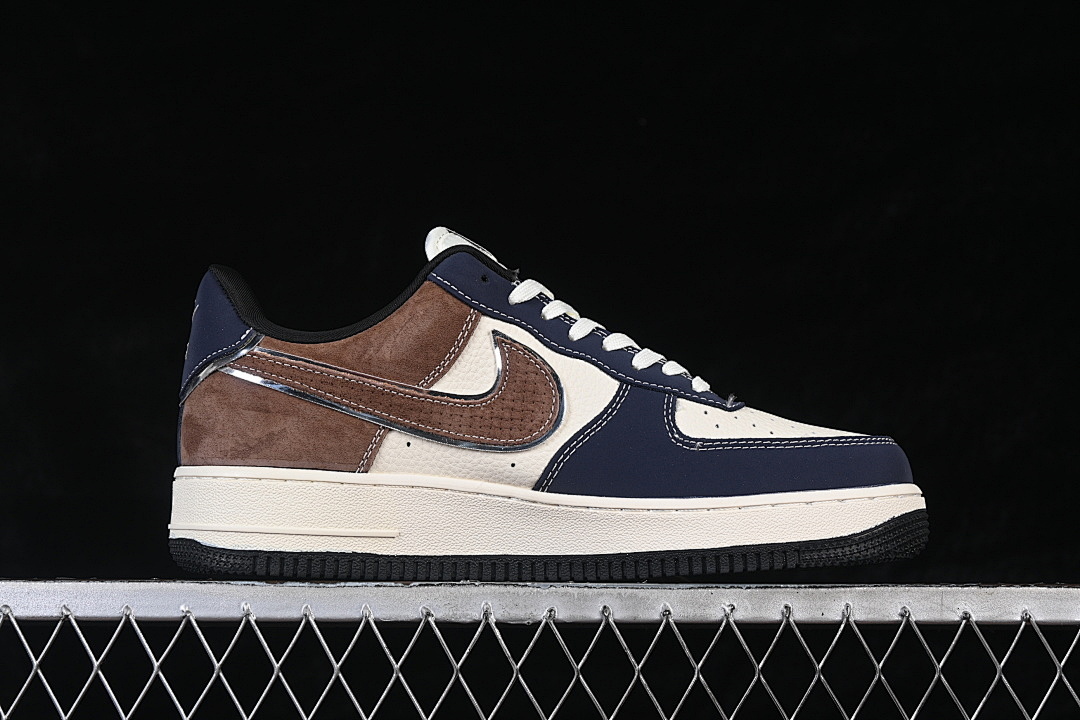 Nike [DF0188-105]-[AIR FORCE 1 07 LOW WHITE/NAVY BLUE/BROWN]-[WOMAN:36-39]-[MAN:40-45] - Image 16