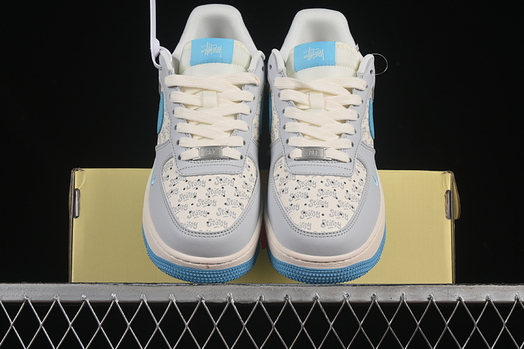 Nike [JJ2508-717]-[AIR FORCE 1 07 LOW WHITE/GREY/BLUE]-[WOMAN:36-39]-[MAN:40-45] - Image 13