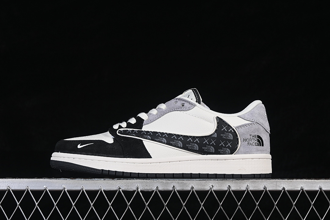 Jordan [JW1188-172]-[AIR JORDAN 1 LOW AJ1 BASKETBALL SHOES GREY/WHITE/BLACK]-[WOMAN:36-39]-[MAN:40-45], photo 1