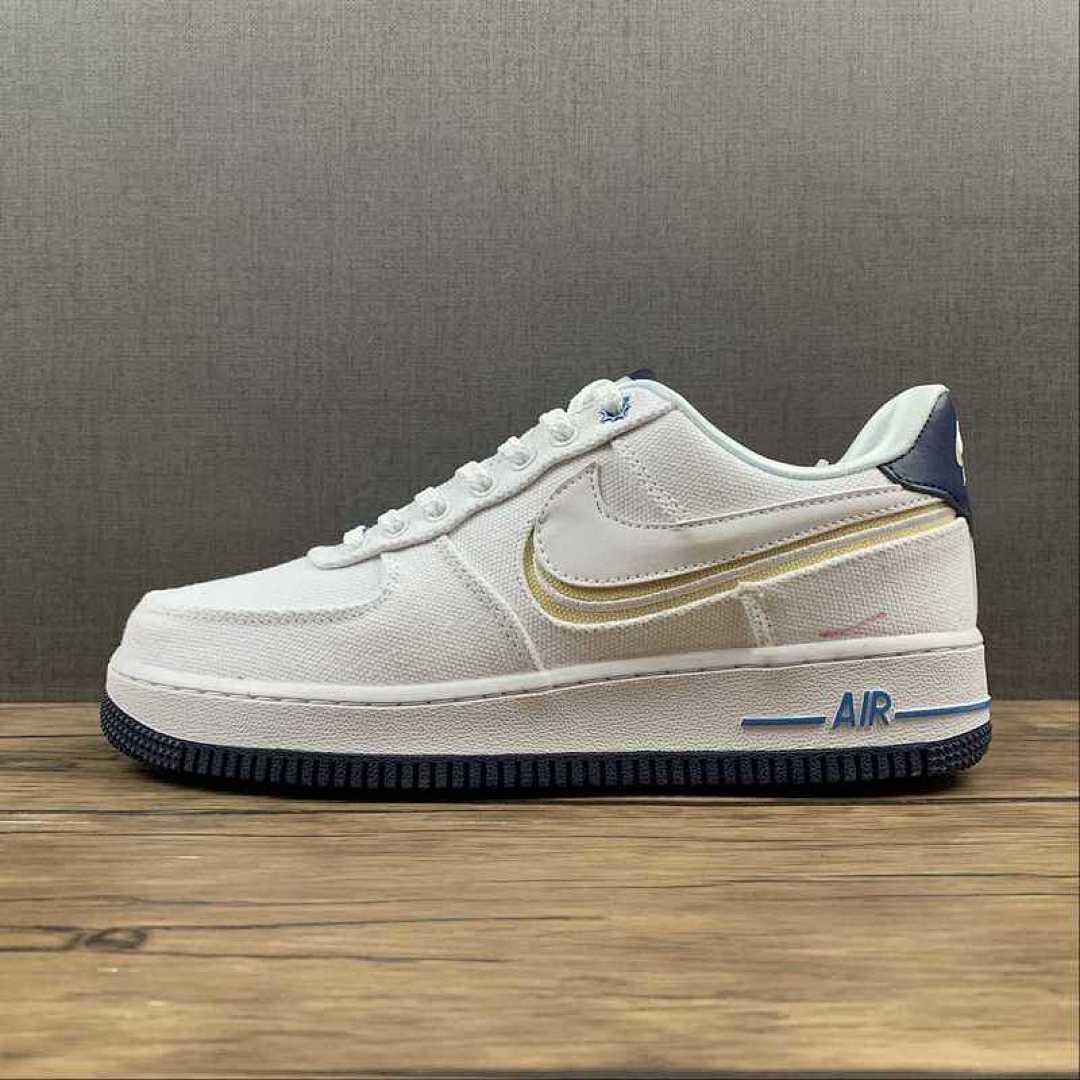 Nike [DB3541-100]-[AIR FORCE 1 PREMIUM WHITE/FOSSIL/BLUE VOID]-[WOMAN:36-39]-[MAN:40-45], photo 1