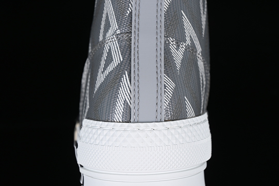 Dior [B23 OBLIQUE TOP SNEAKERS MID CASUAL SHOES WHITE/DARK GRAY/BEIGE]-[WOMAN:39]-[MAN:40-46] - Image 6