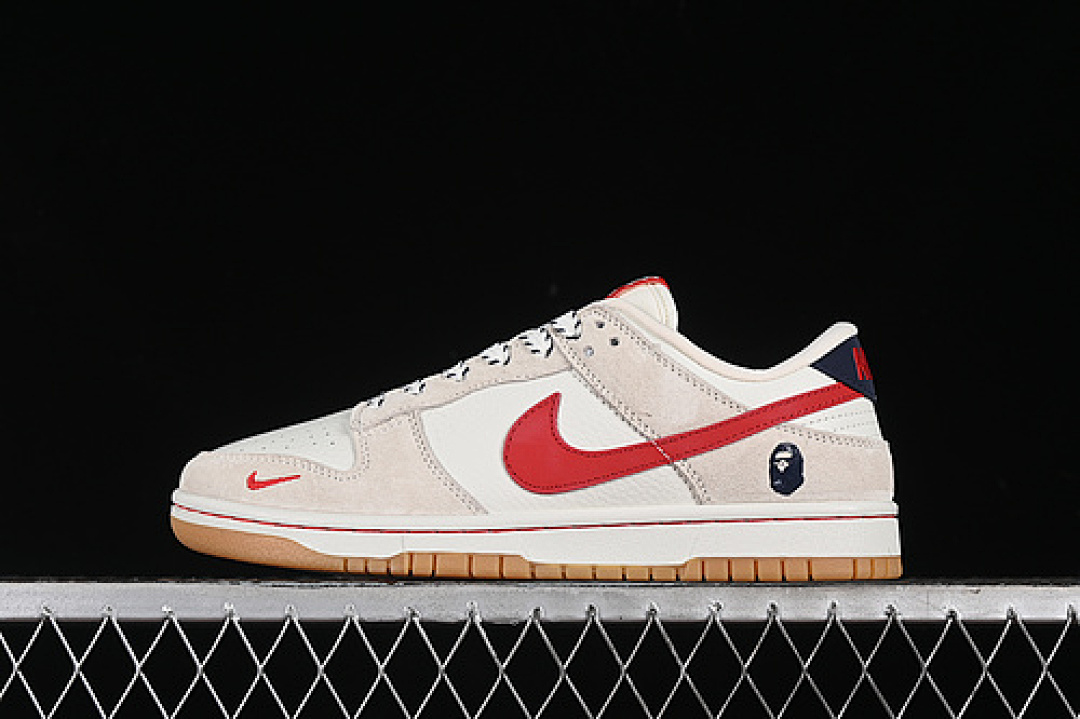Bape [CH6336-228]-[SB DUNK LOW BAPE GREY/RED/WHITE]-[WOMAN:36-39]-[MAN:40-45], photo 1