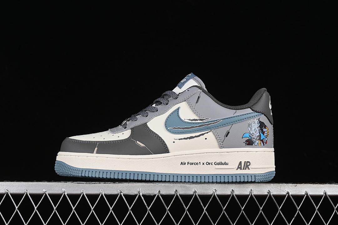 Nike [CJ0304-310]-[AIR FORCE 1 07 LOW GALURU WHITE/GREY/BLUE]-[WOMAN:36-39]-[MAN:40-45], photo 1