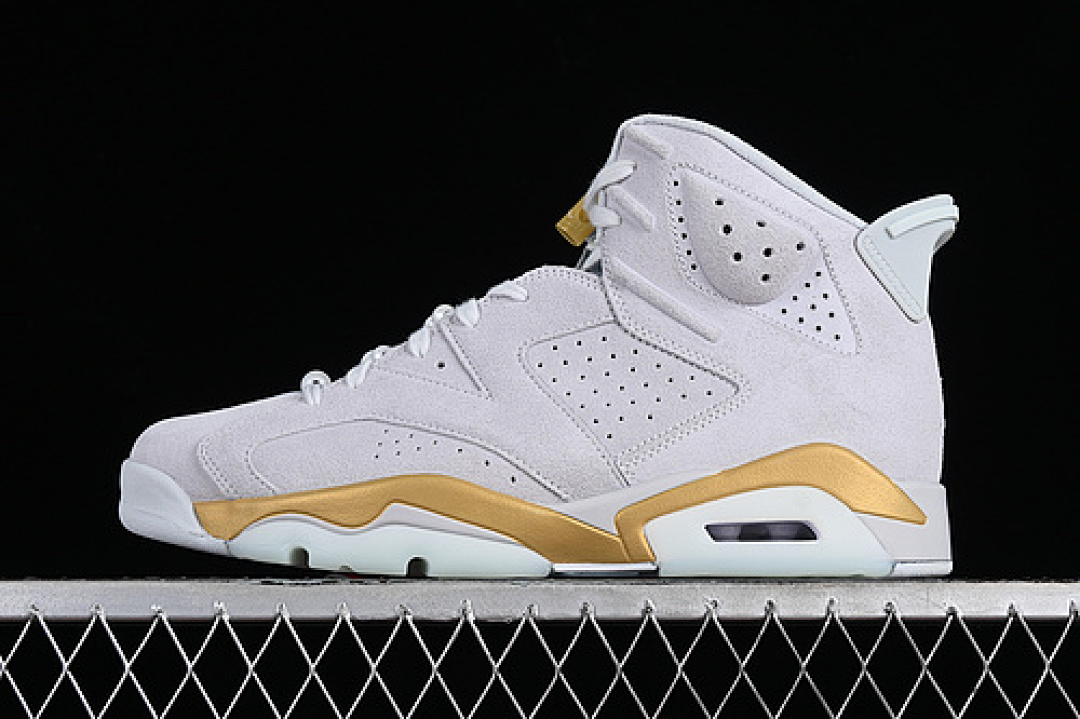 Jordan [DQ4914-074]-[AIR JORDAN 6 RETRO PARIS OLYMPICS PURE PLATINUM/GLACIER BLUE/METALLIC (GOLD]), photo 1