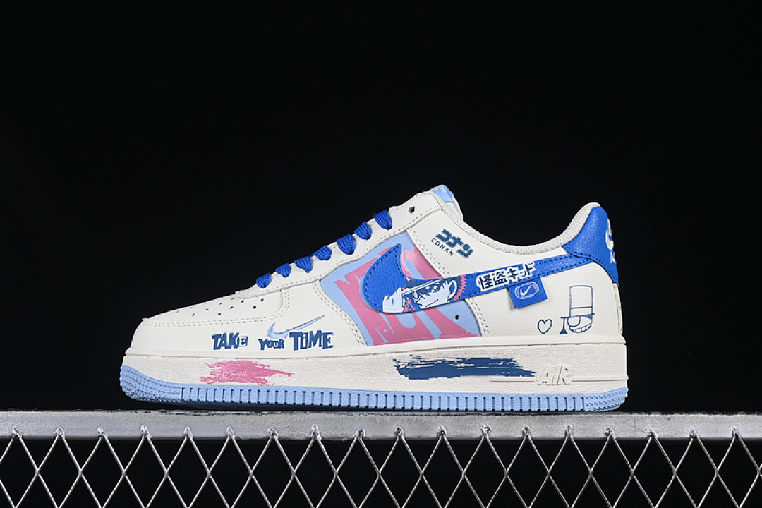 Nike [DB3301-121]-[AIR FORCE 1 07 LOW KAITO KUROBA WHITE/BLUE/PINK]-[WOMAN:36-39]-[MAN:40-45] - Image 2