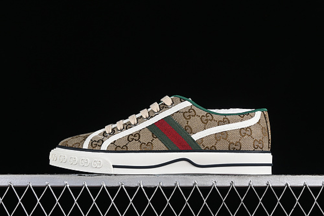 Gucci Gucci TENNIS 1977 PRINT SNEAKER WHITE/RED/GREEN/BROWN · 02JPO9064, photo 1
