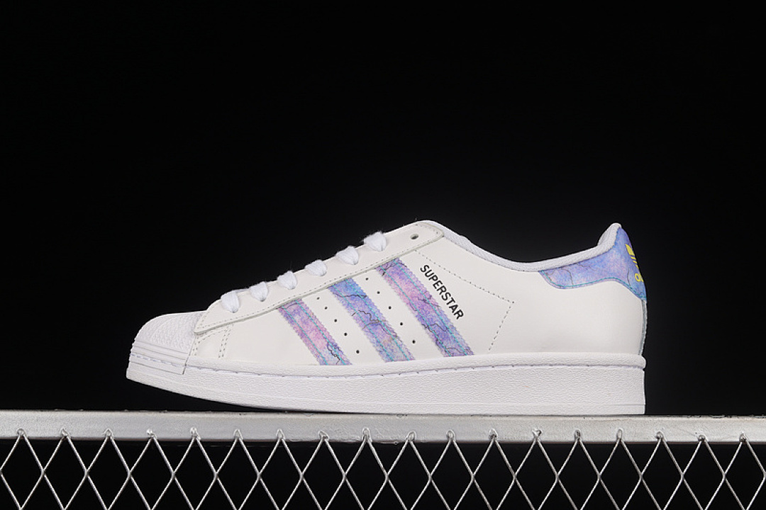 Purple Adidas SUPERSTAR SHOES CLOUD WHITE/CLOUD WHITE/PURPLE · CZ5217, photo 1