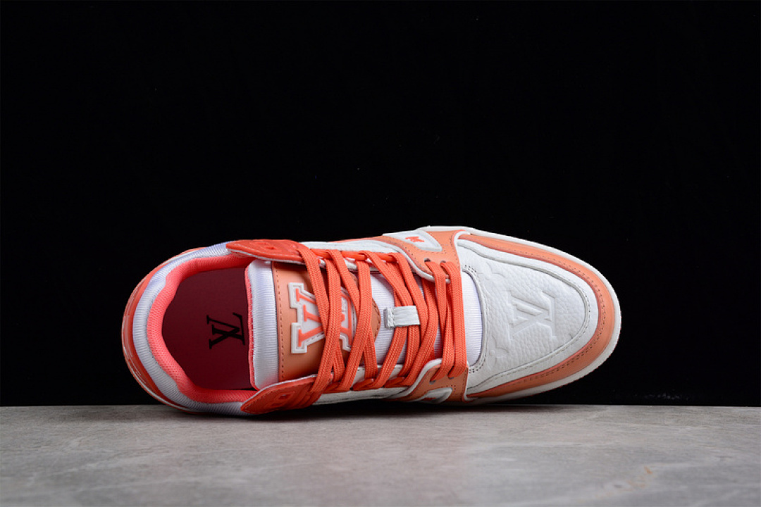 Louis Vuitton [L*V TRAINER LOW SNEAKERS WHITE/WHITE/ORANGE]-[WOMAN:36-39]-[MAN:40-45] - Image 13