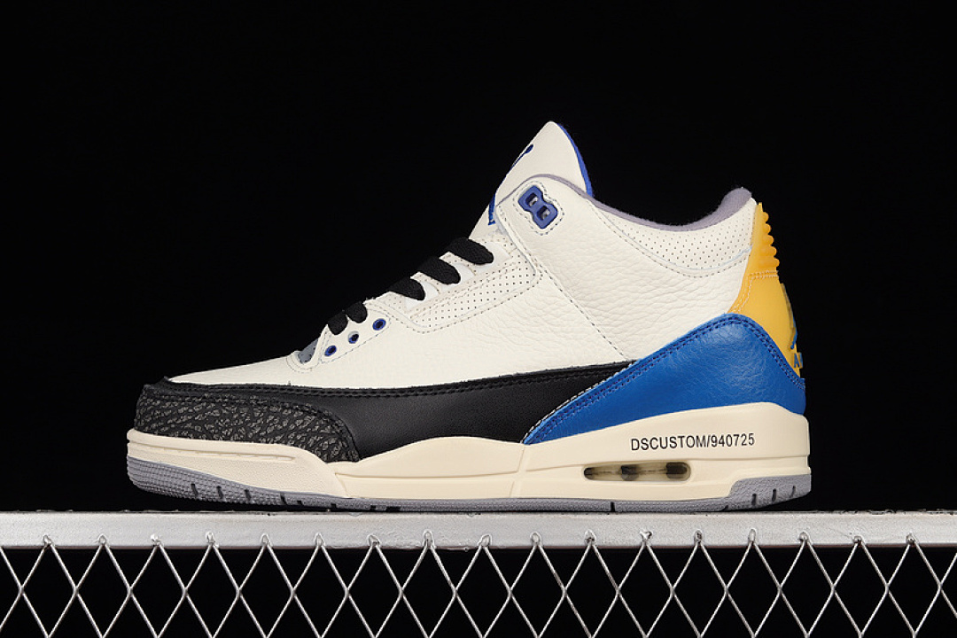 Jordan AIR Jordan 3 RETRO UNC BEIGE/RACER BLUE/YELLOW · 398614-145, photo 1