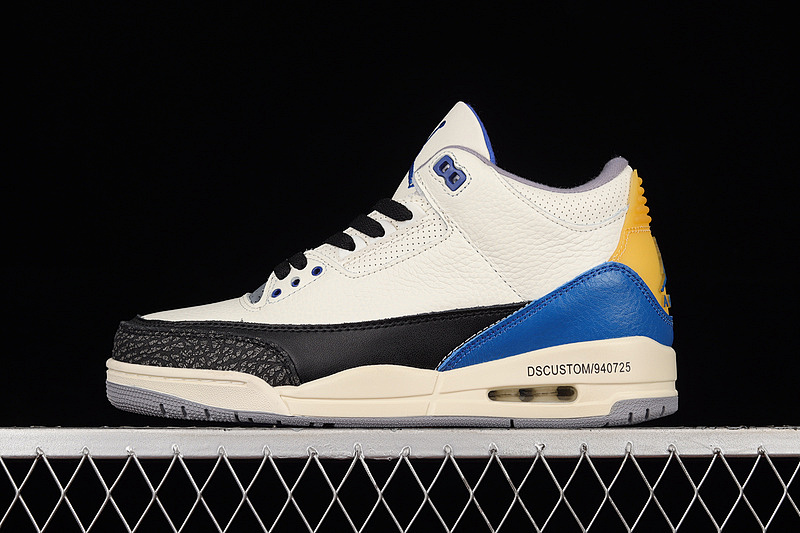 Jordan AIR Jordan 3 RETRO UNC BEIGE/RACER BLUE/YELLOW · 398614-145, photo 1
