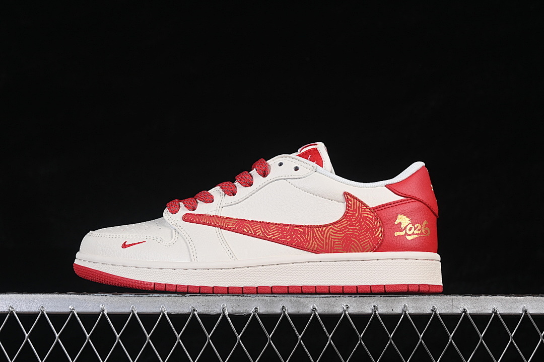 Jordan [HG0026-021]-[FRAGMENT DESIGN AIR JORDAN 1 LOW OG SP WHITE/RED/GOLD]-[WOMAN:36-39]-[MAN:40-45] - Image 2